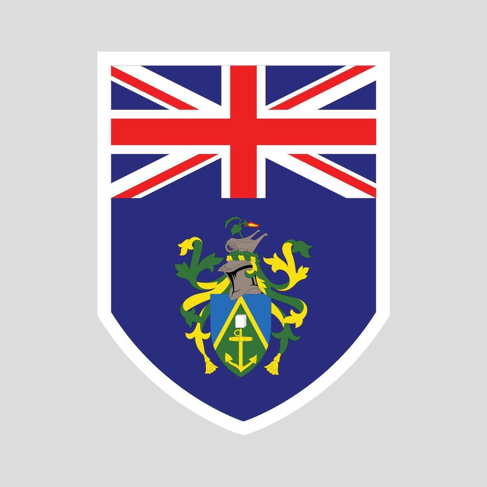 Pitcairn Islands Flag Shield Shape Frame vector