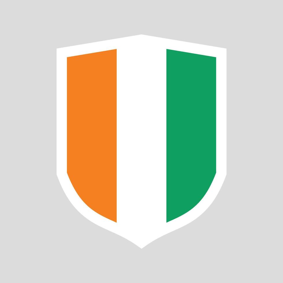 Ivory Coast Flag Shield Shape Frame vector