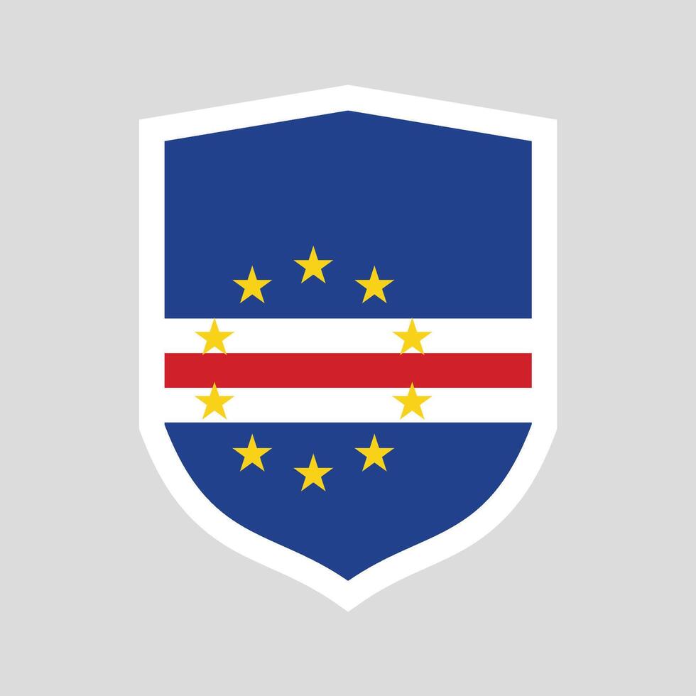 Cape Verde Flag Shield Shape Frame vector