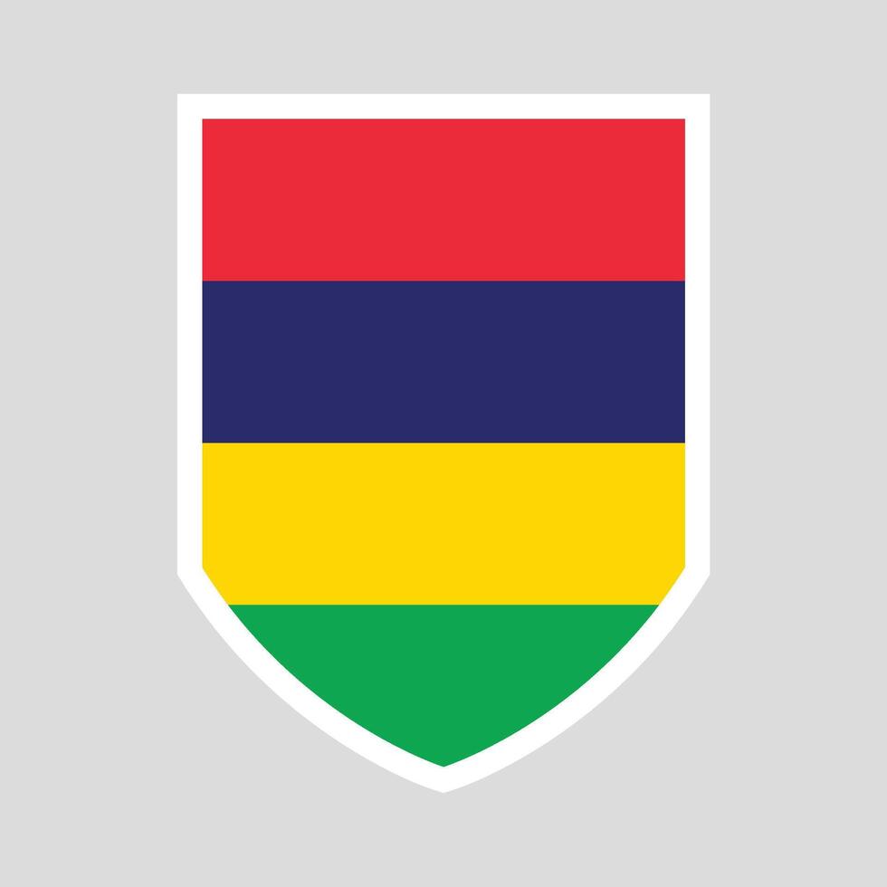 Mauritius Flag Shield Shape Frame vector