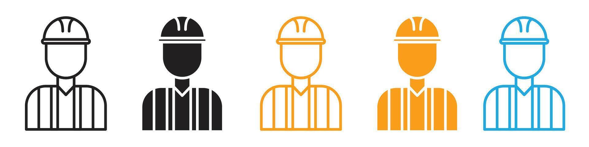 Worker icon line art vector