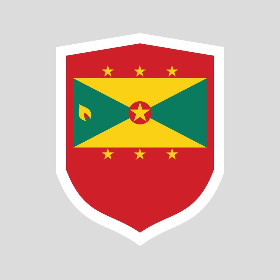 Grenada Flag Shield Shape Frame vector