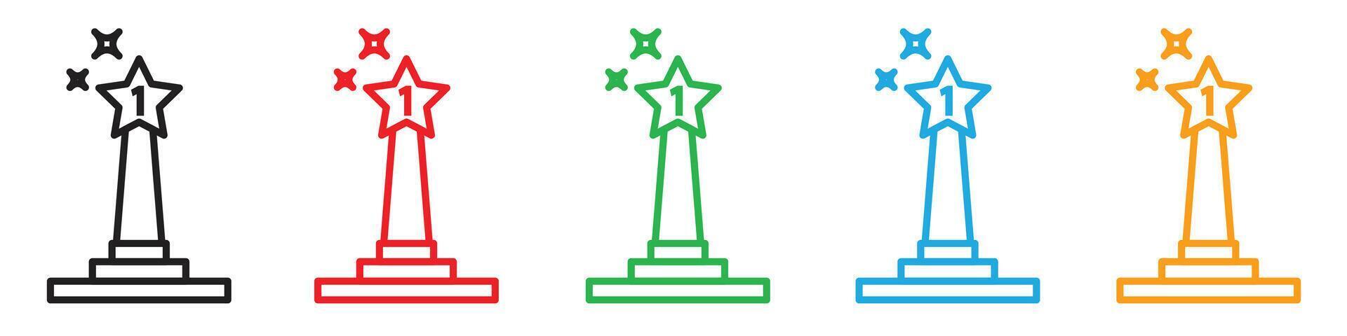 Winner icon showing a trophy and achievement, ideal for competitions, award ceremonies, and recognition events vector