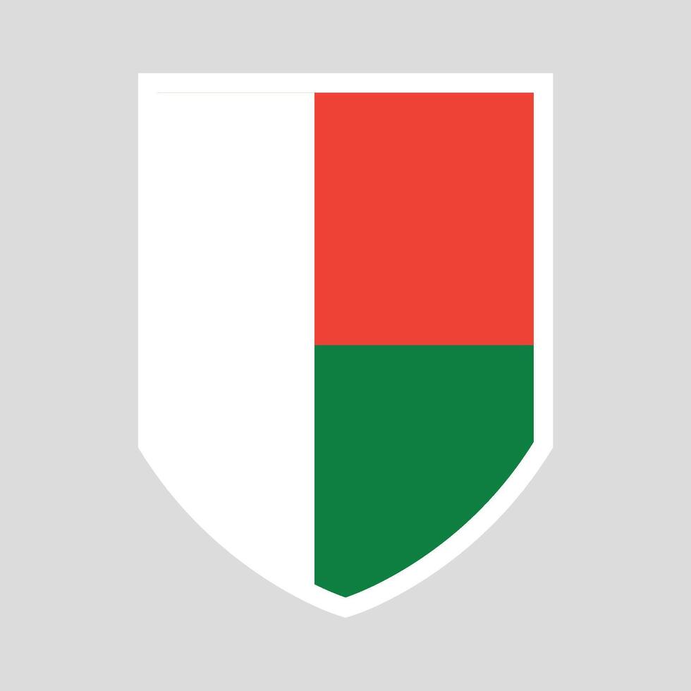 Madagascar Flag Shield Shape Frame vector