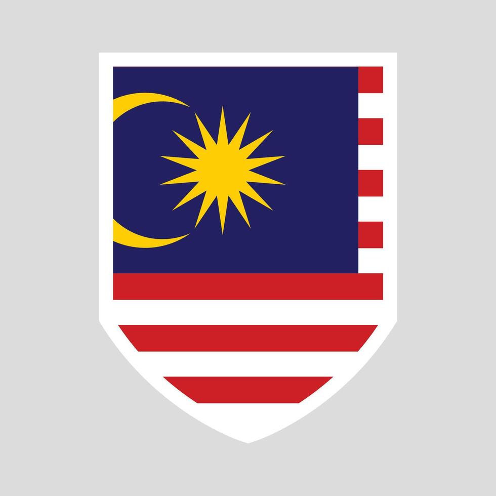 Malaysia Flag Shield Shape Frame vector