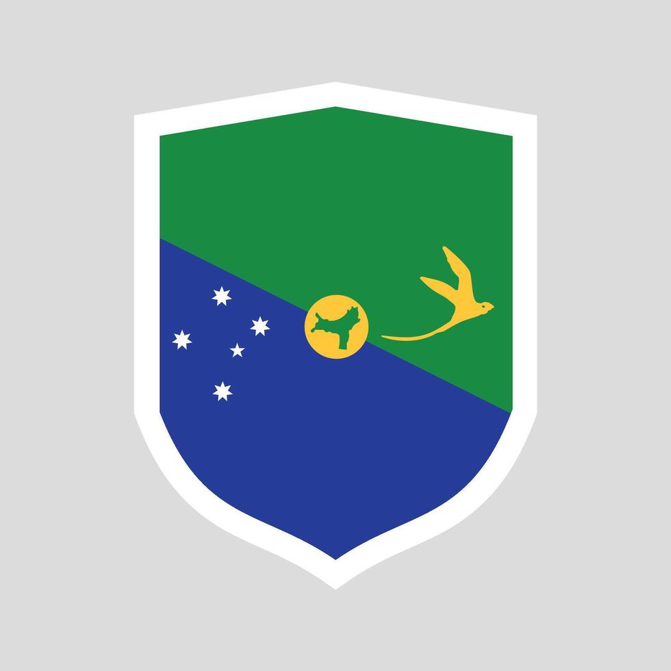 Christmas Island Flag Shield Shape Frame vector