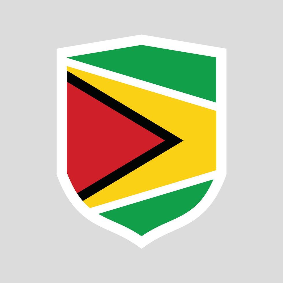 Guyana Flag Shield Shape Frame vector