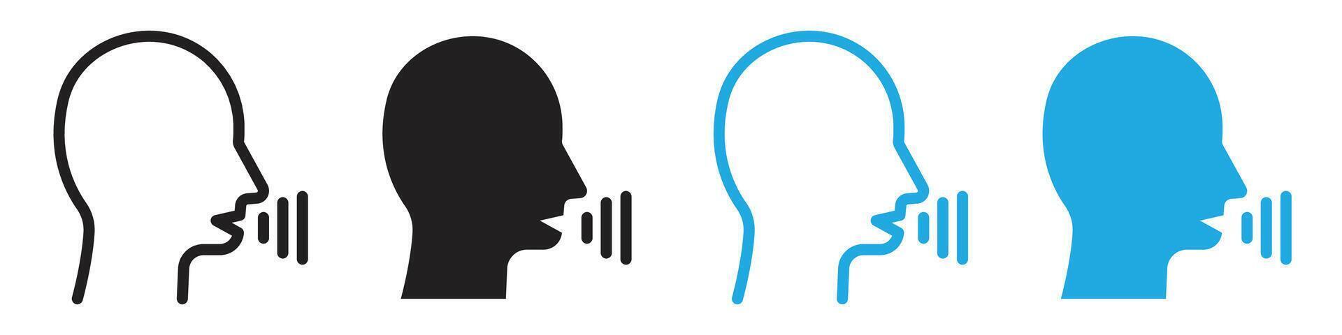 Voice recognition icon line art vector