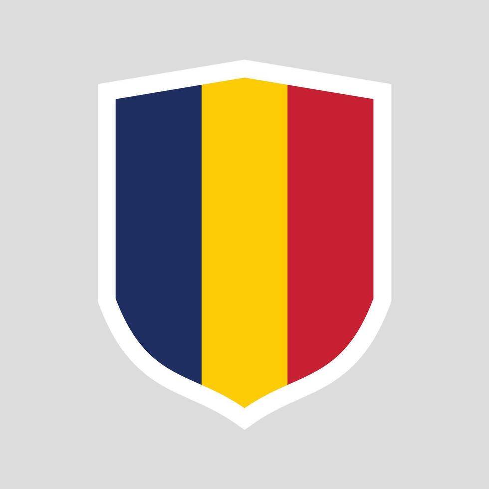 Chad Flag Shield Shape Frame vector