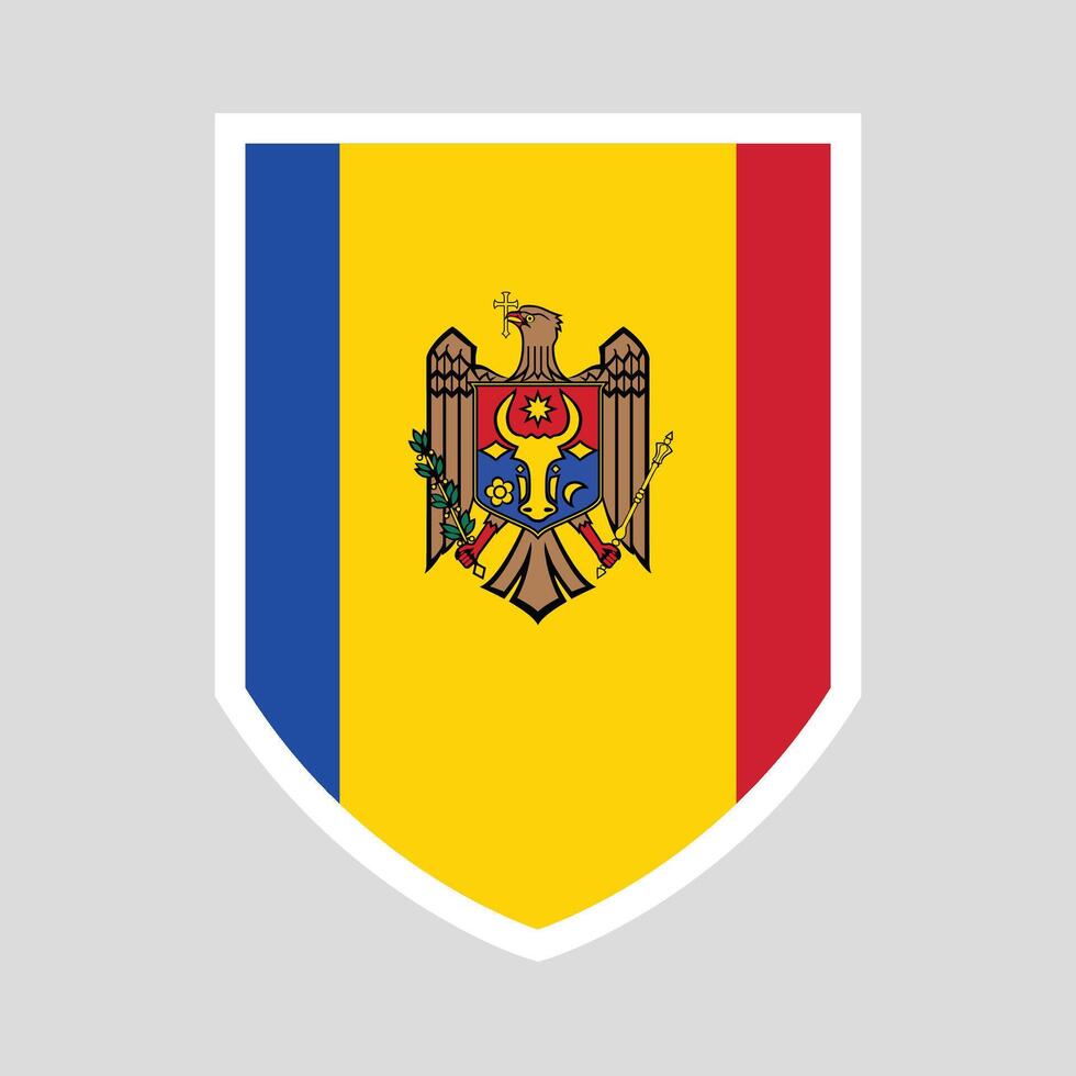Moldova Flag Shield Shape Frame vector