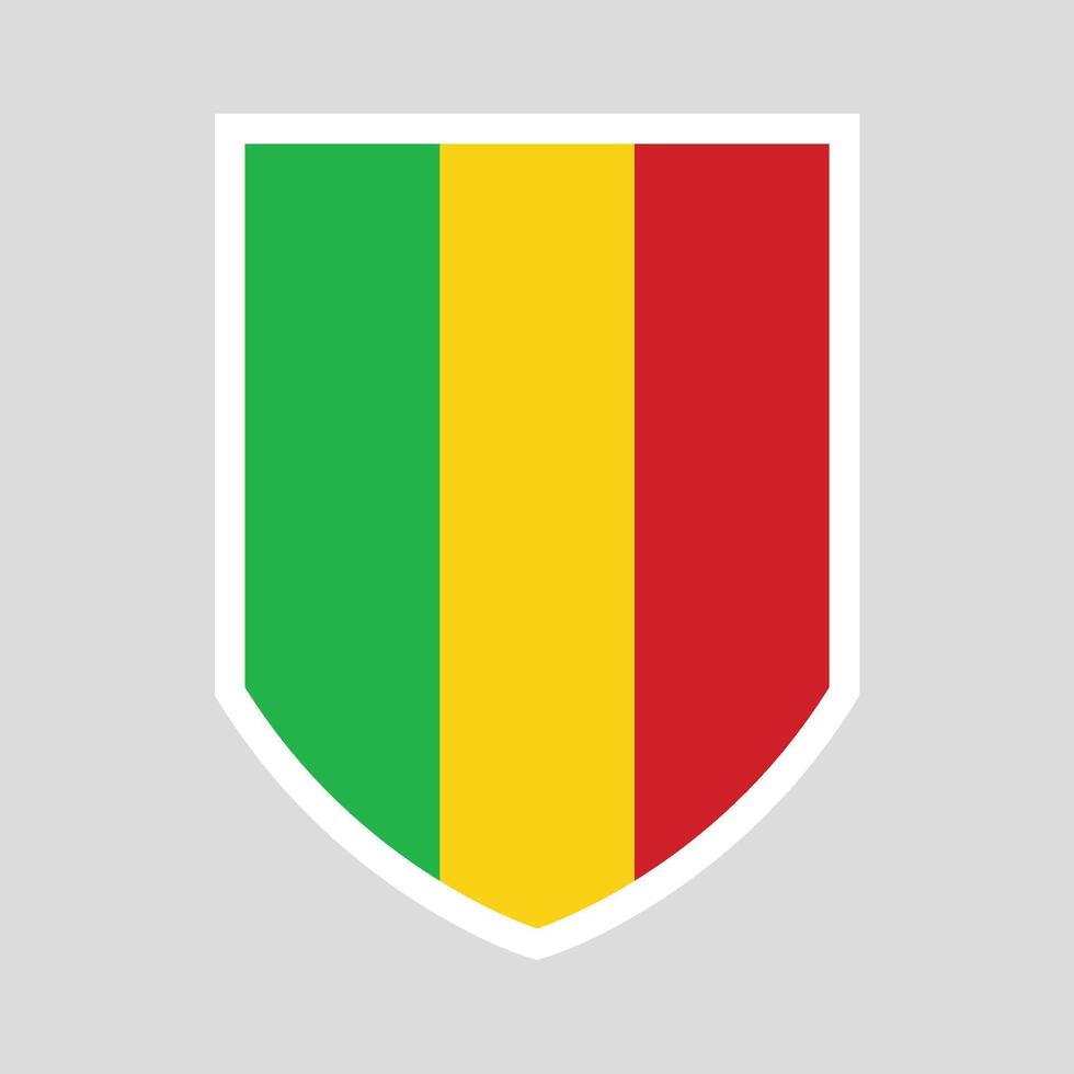 Mali Flag Shield Shape Frame vector