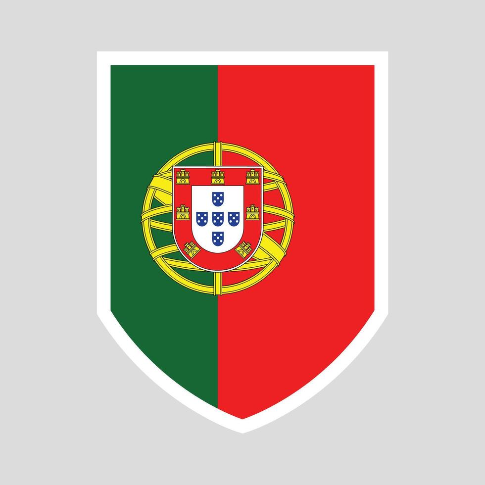 Portugal Flag Shield Shape Frame vector