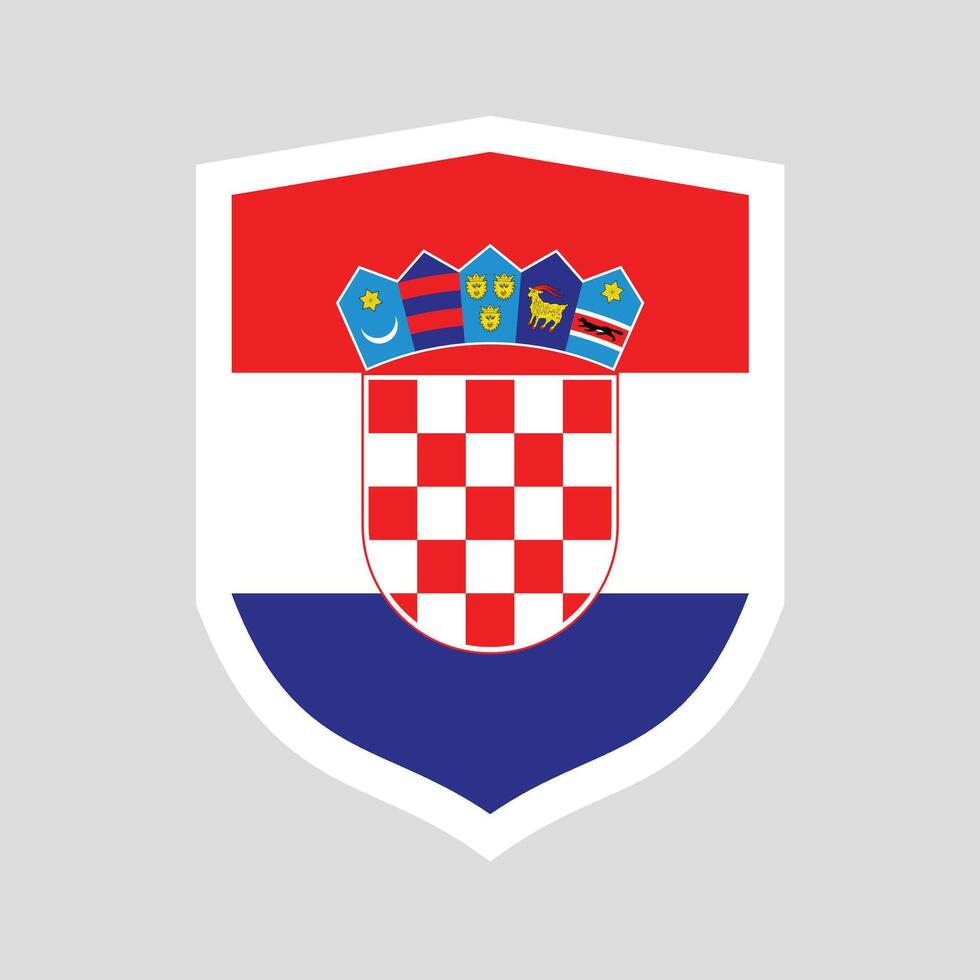 Croatia Flag Shield Shape Frame vector