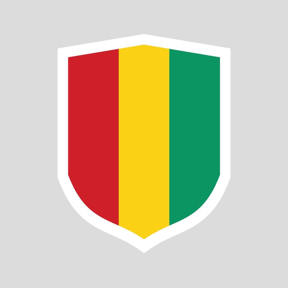 Guinea Flag Shield Shape Frame vector