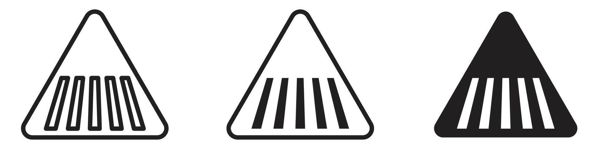 Zebra crossing icon line art vector