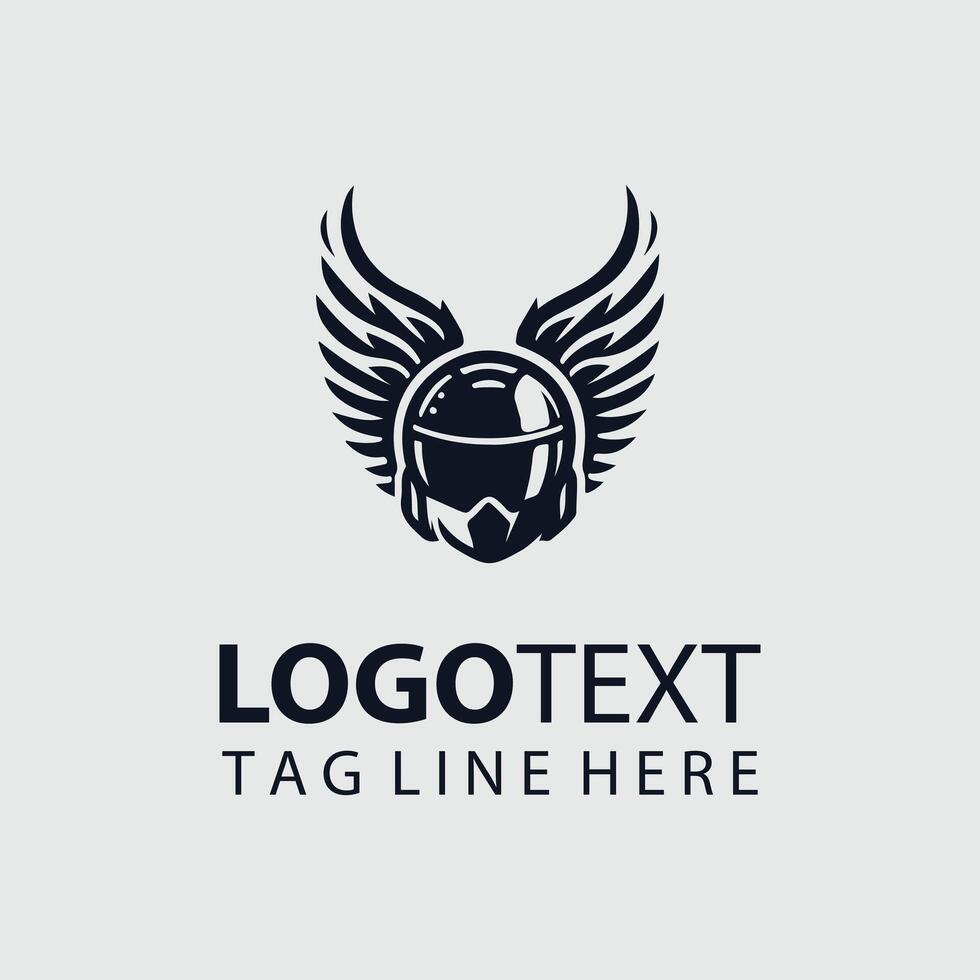 Wings Helmet Logo Illustrations vector