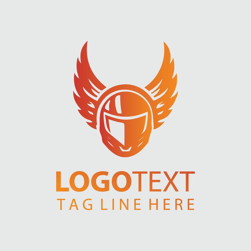 Wings Helmet Logo Illustrations vector