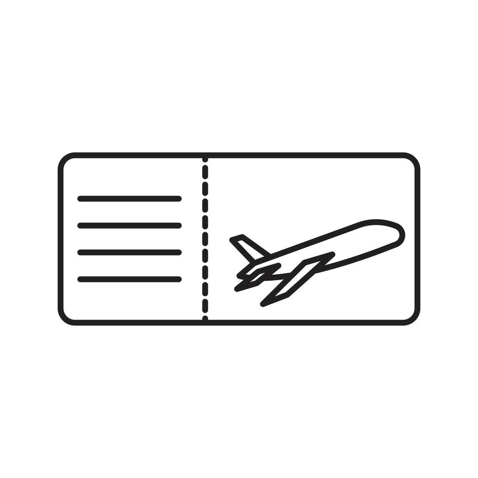 Airline Ticket Icon for Travel, Flight Booking, and Vacation Planning vector
