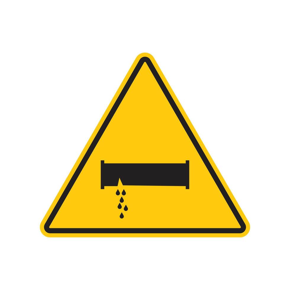 Cautionary alert about potential hazards from water or chemical spills vector