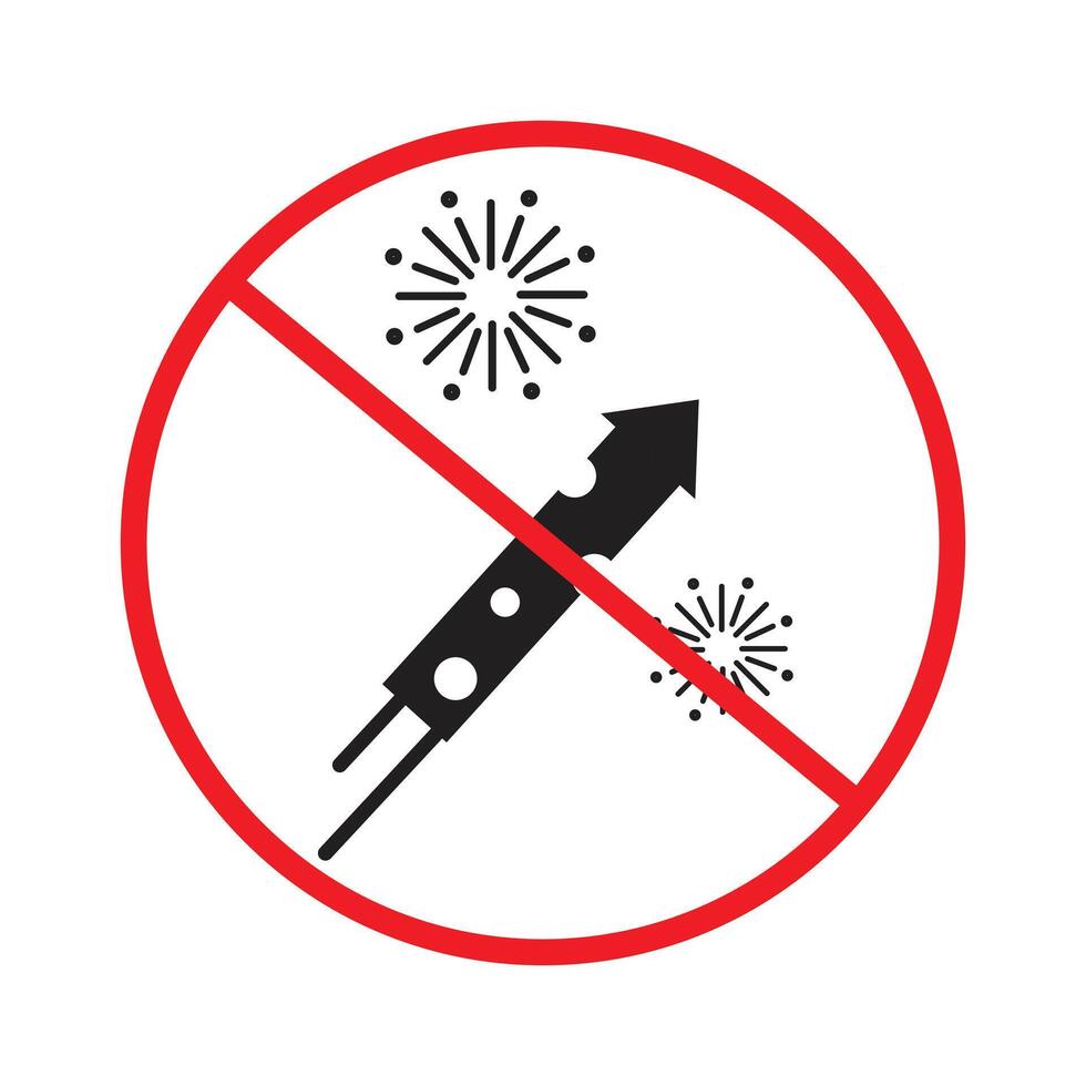 No Fireworks Allowed Sign Ensure Safety by Prohibiting Fireworks vector