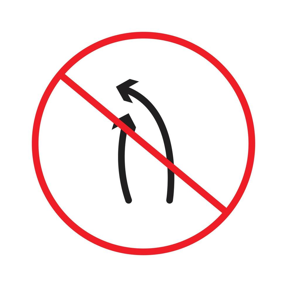 Enhance traffic safety with this no overtaking sign, featuring a clear directional arrow and prohibition icon, perfect for ensuring safe driving practices on roads and highways. vector