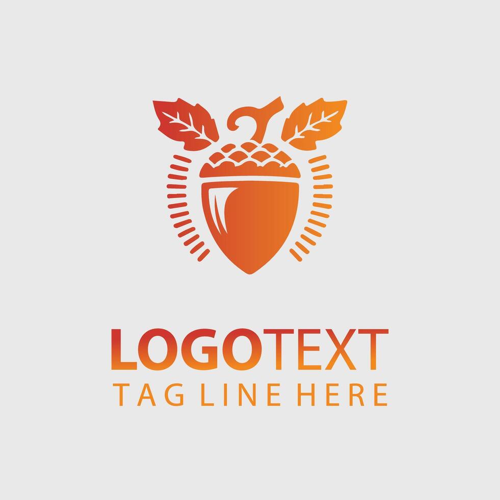 Acorn Fruit logo illustrations vector