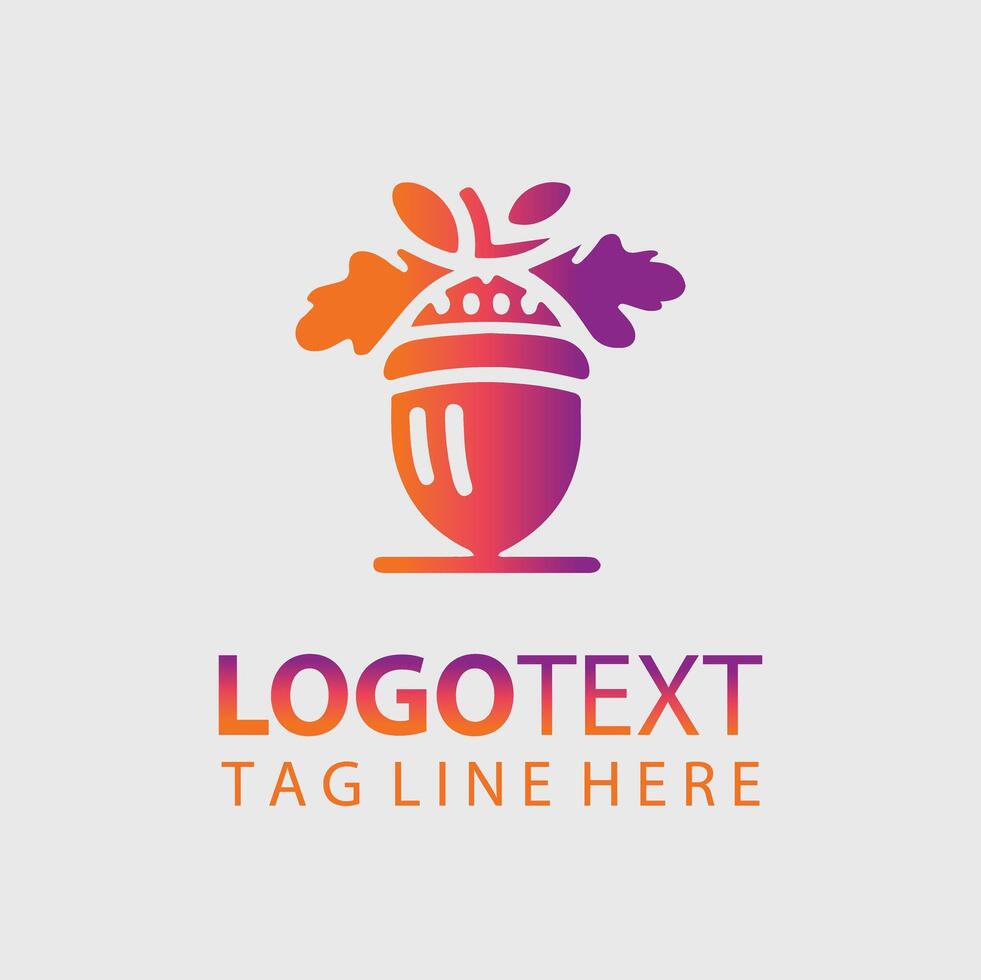Acorn Fruit logo illustrations vector
