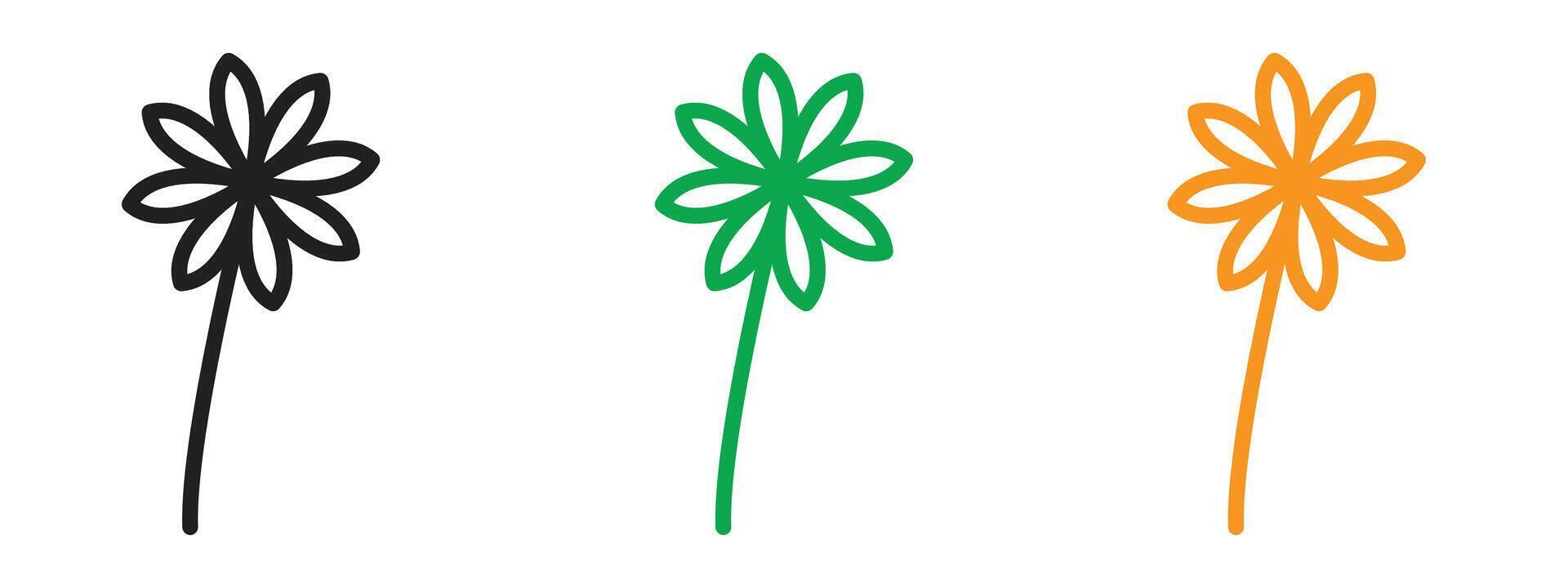 Flower icon set vector