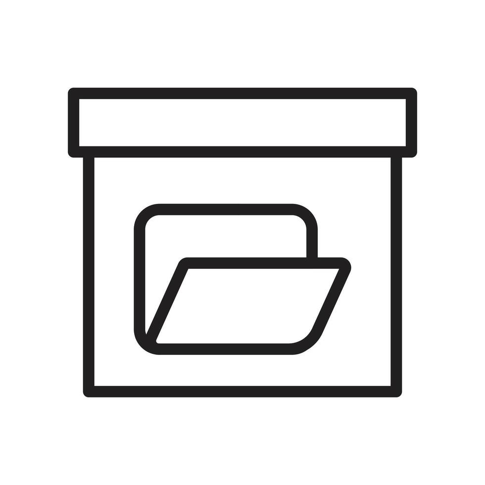 Folder box icon mark in filled style vector