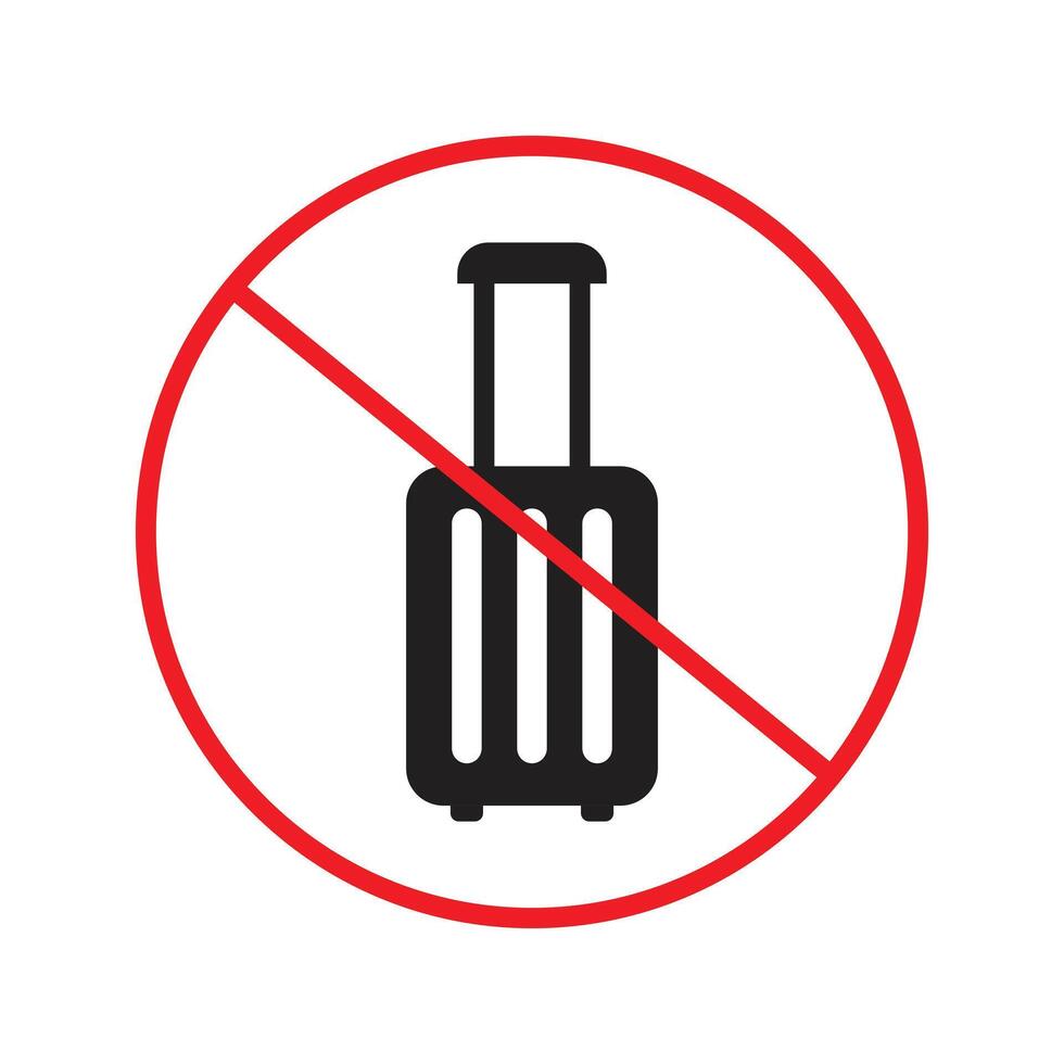 Luggage ban indicating no suitcases or bags permitted beyond this point vector