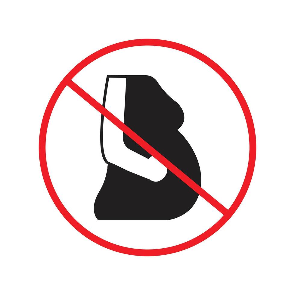 No Pregnant Women Allowed Icon for Health Safety, Public Warnings, and Restricted Areas vector