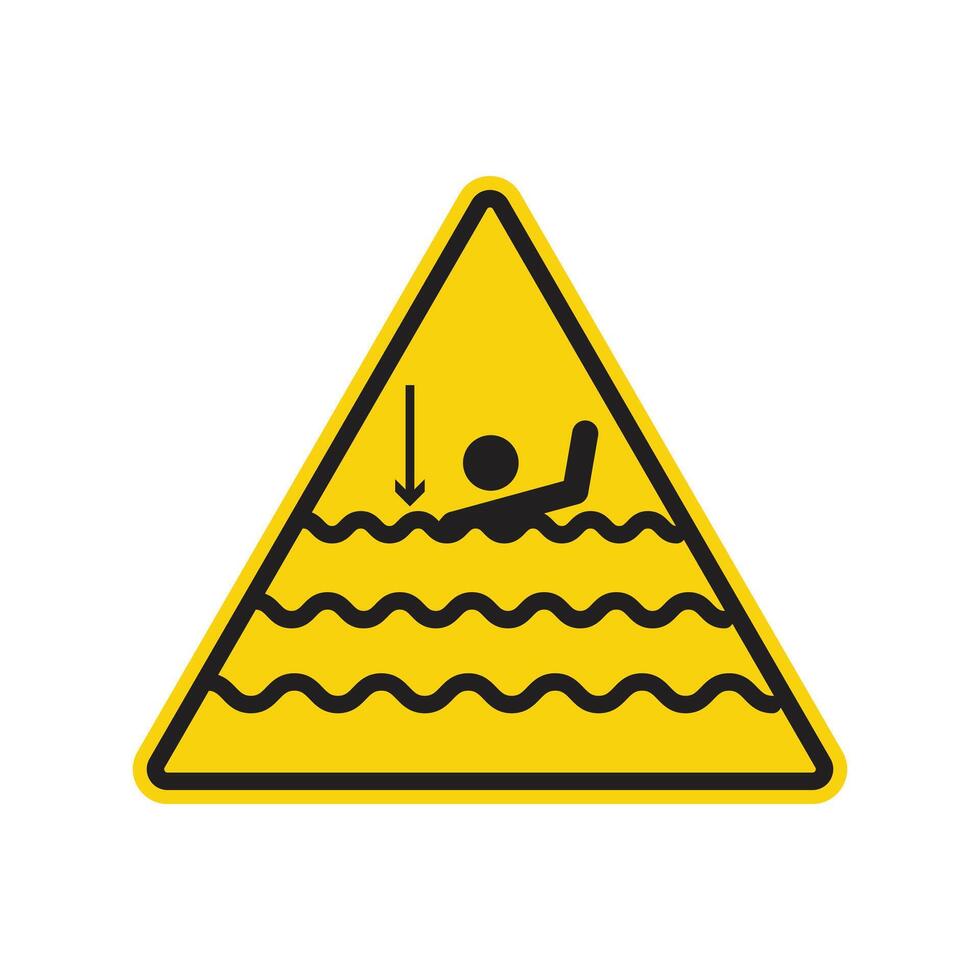 Deep Water Hazard Alert Sign Prevent Accidents in Deep Water Areas vector