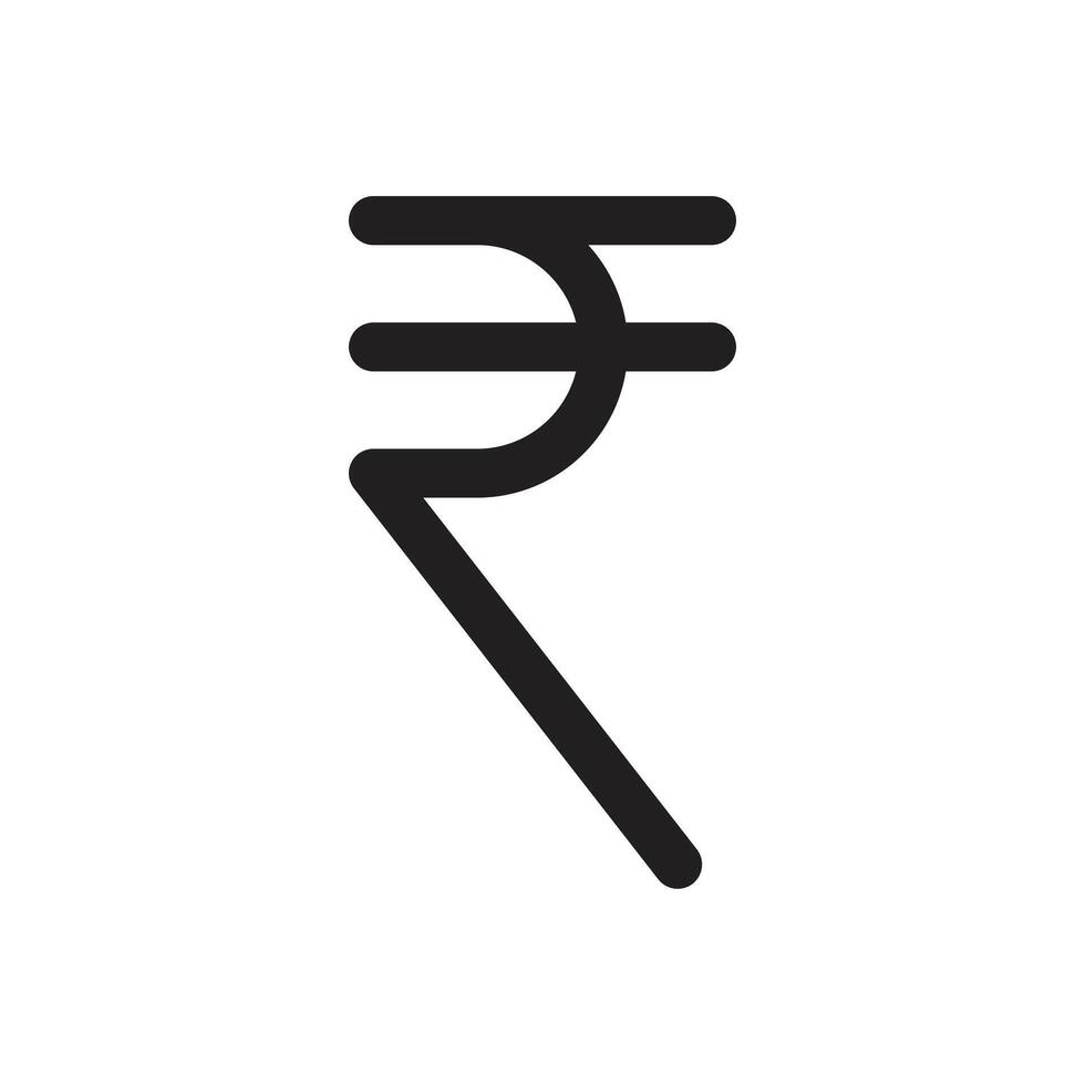 Indian rupee icon line art vector