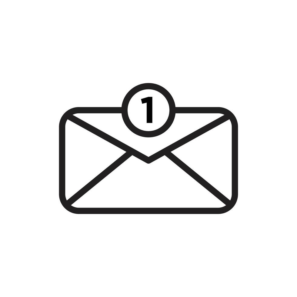 Email Inbox Alert Icon Perfect for Communication and Office Designs vector