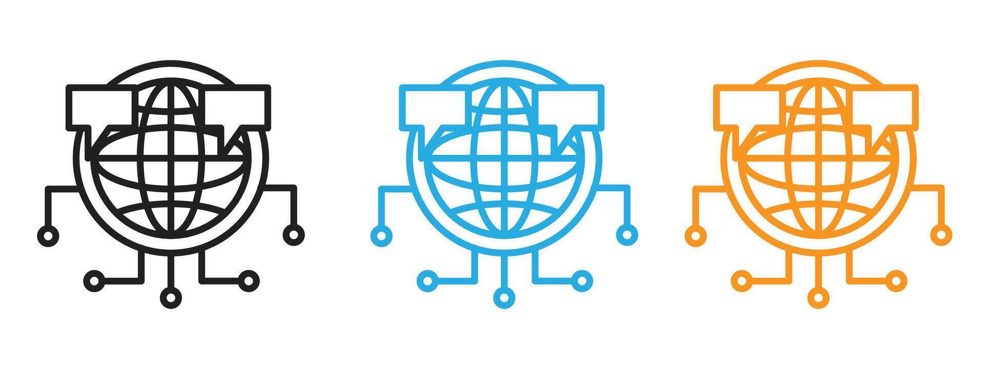 Global Forum Icon Signifying International Conferences, Discussions, and Online Meetings vector