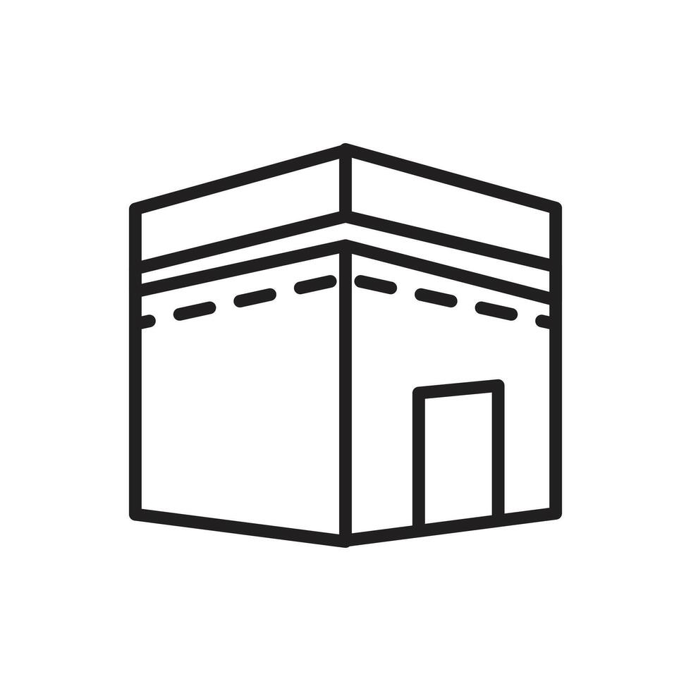Holy Kaaba Icon Ideal for Pilgrimage and Devotional Illustrations vector