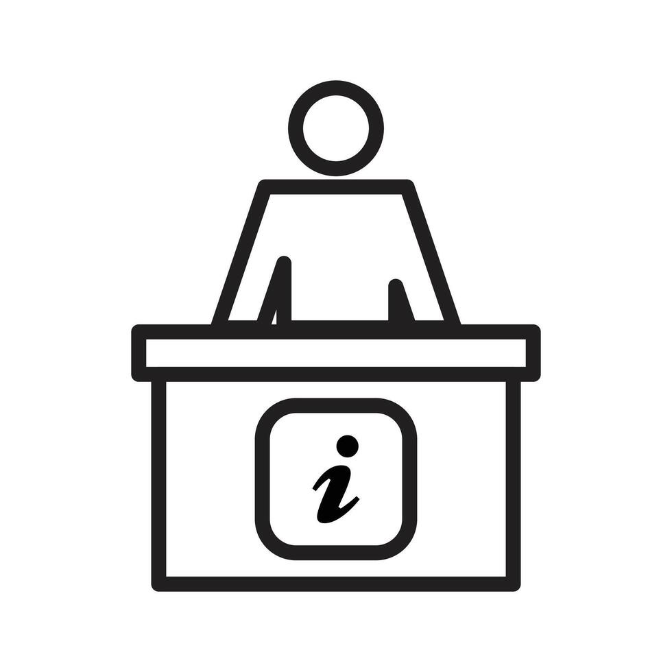 Help desk information icon line art vector