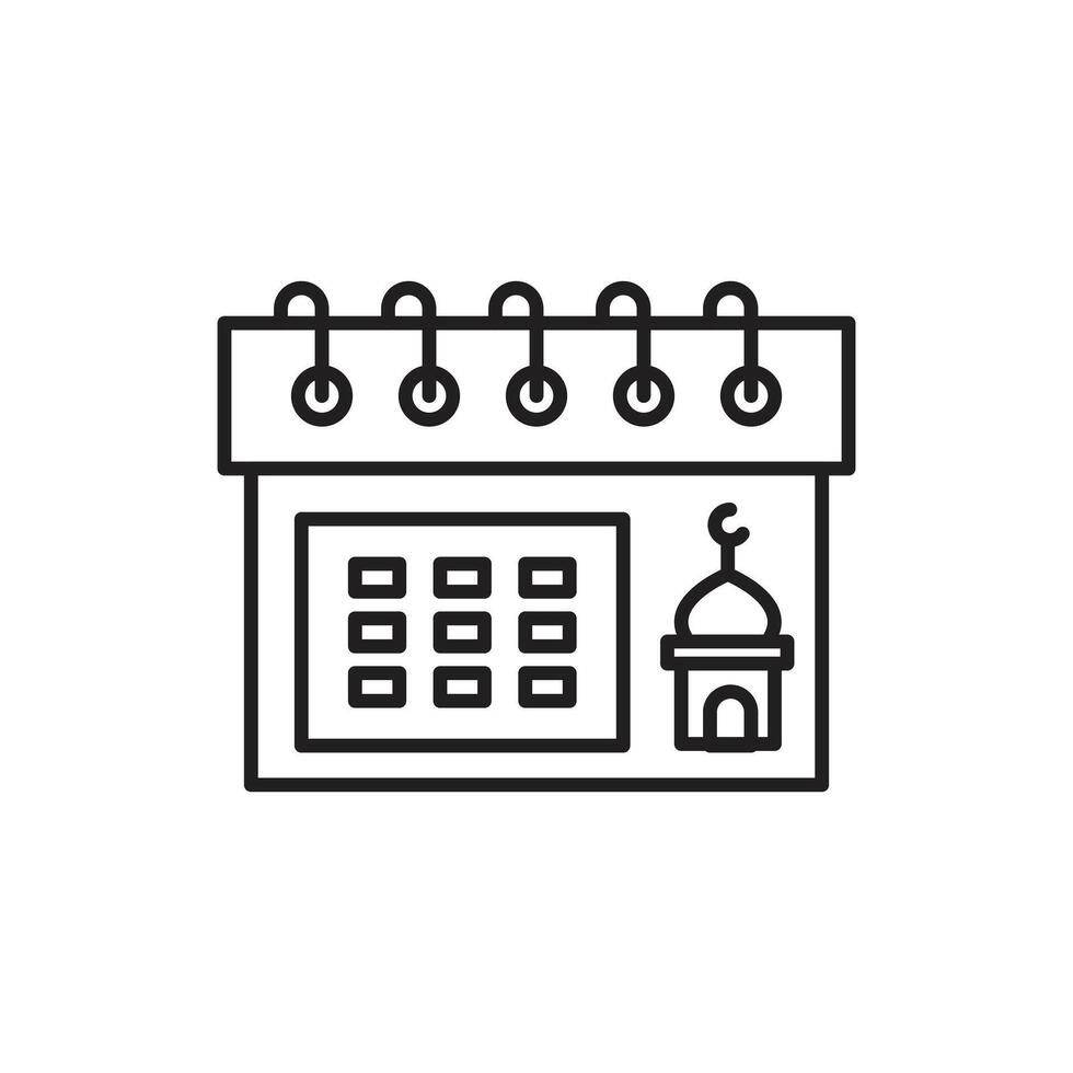 Islamic Event Calendar Icon Ideal for Religious Planning and Observance vector