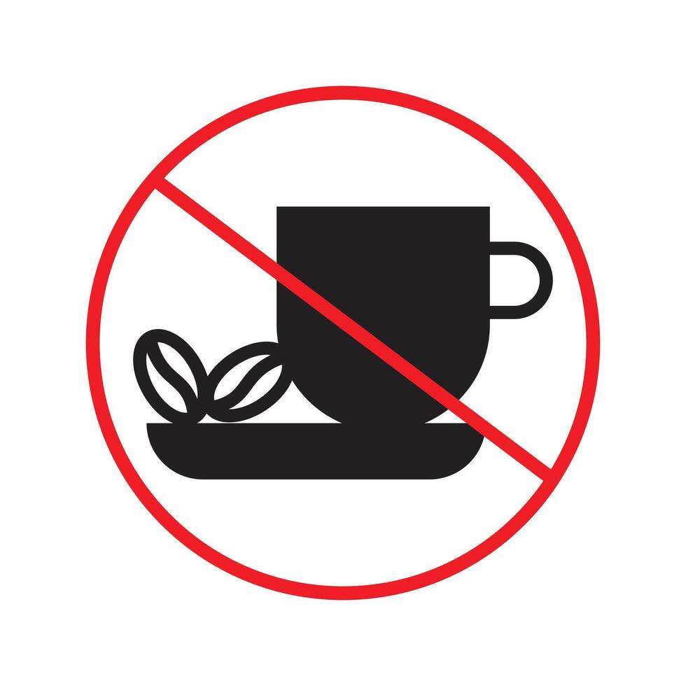 Coffee Cup Prohibited Sign Restrict Beverage Consumption in Specific Zones vector