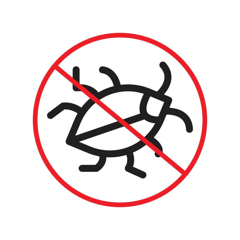 Prohibit parasitic insects with this no insects sign, featuring a clear pest control icon and warning label, ideal for health and safety in public spaces. vector