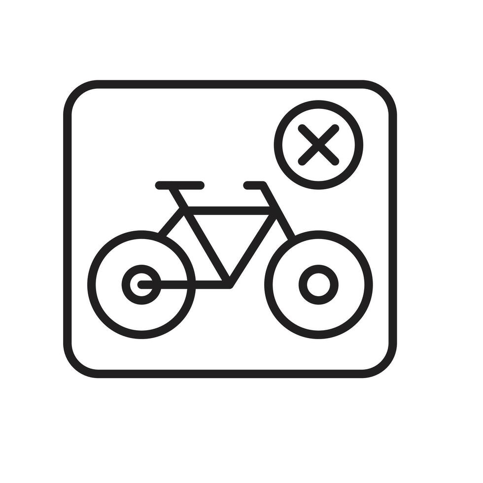 Traffic Regulation No Bicycle Sign for Restricted Areas and Safety vector