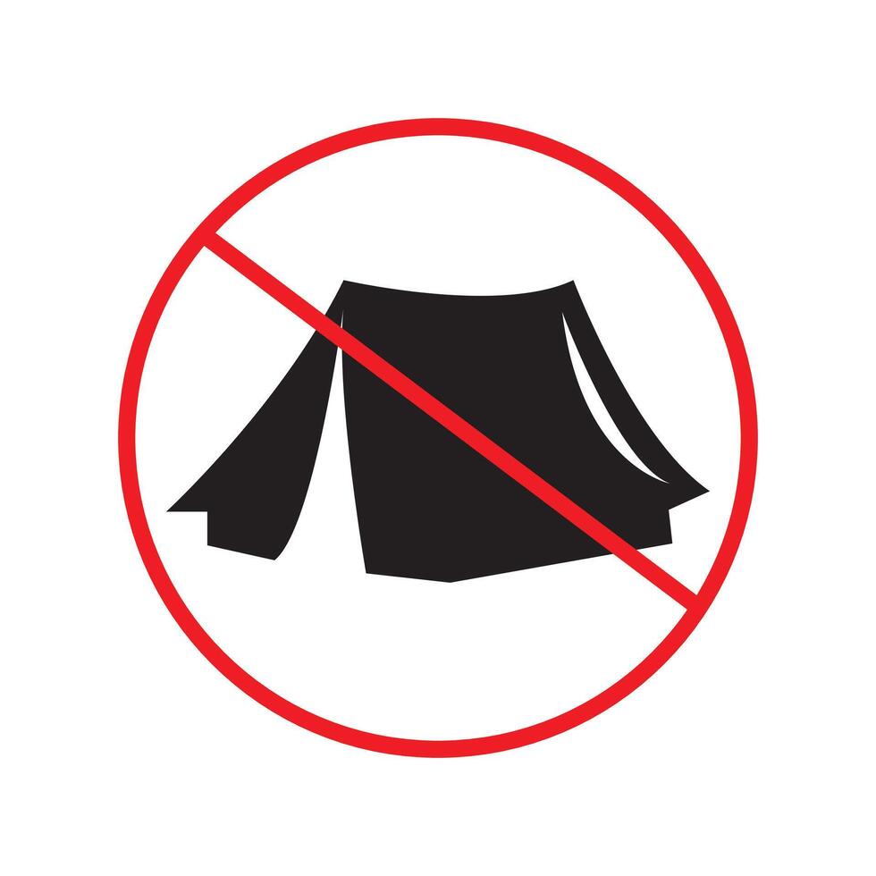 Camping Not Allowed Sign Maintain Order and Clean Outdoor Areas vector