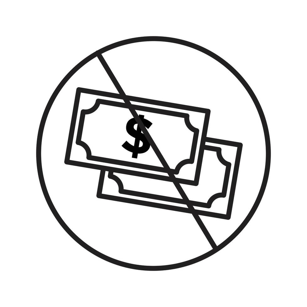 No Cash Accepted Sign for Digital Transactions and Security Policies vector