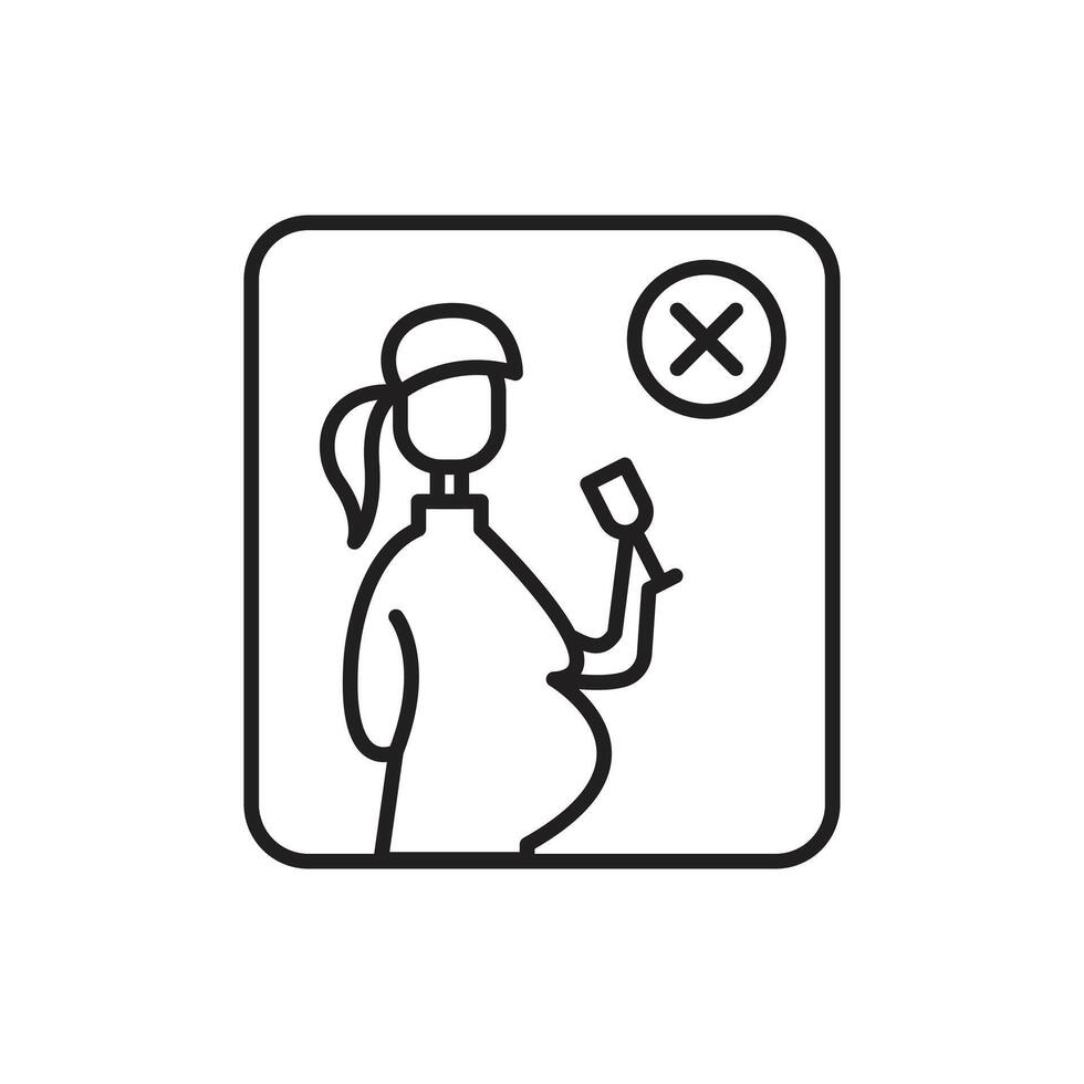 Health Warning No Alcohol During Pregnancy Sign for Public Safety vector