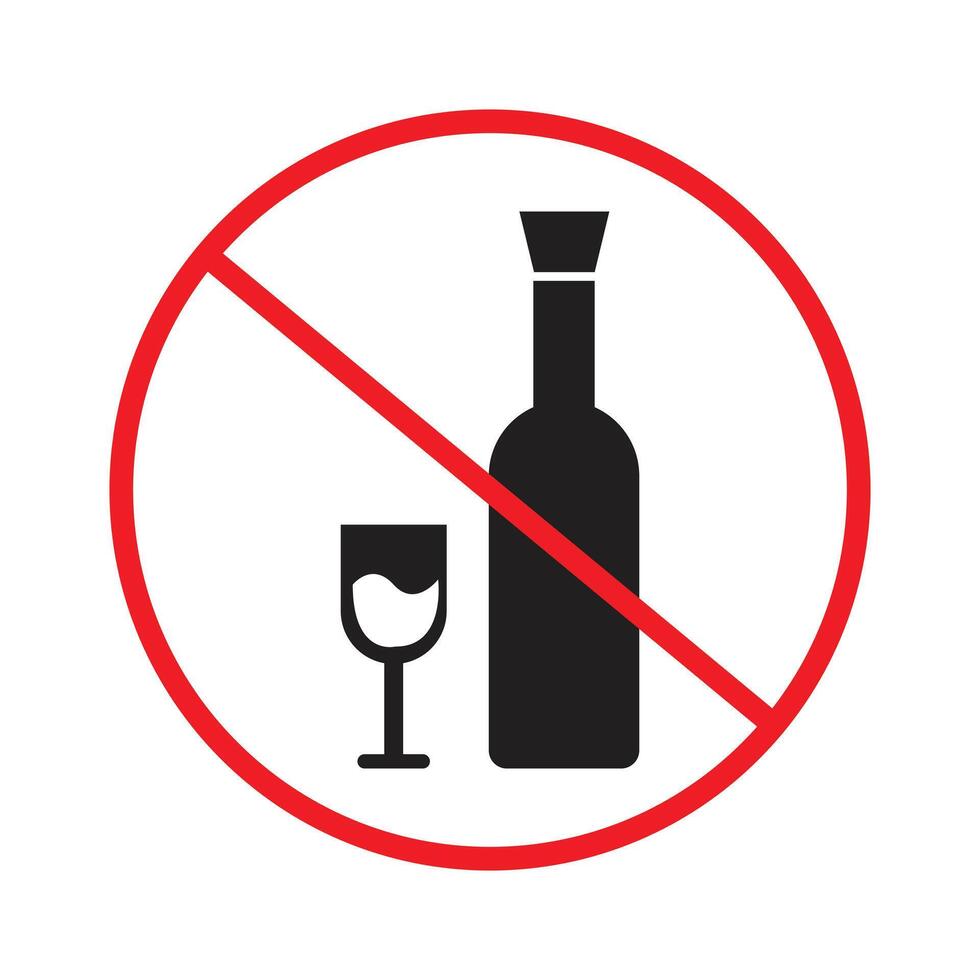 Prohibited alcohol consumption notice designating an alcohol-free zone vector