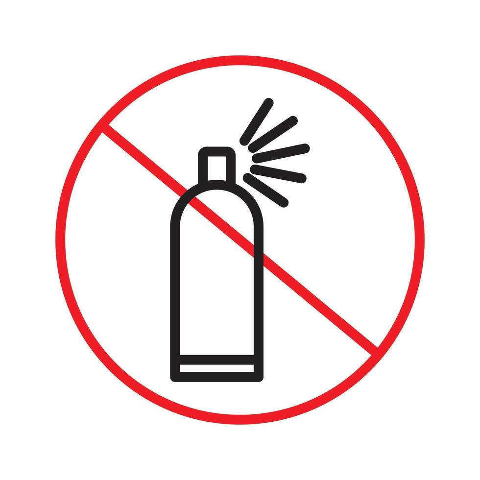 Prohibit aerosol sprays with this clear warning sign, featuring a no-spray icon and prohibition label, perfect for maintaining air quality and safety in restricted areas. vector