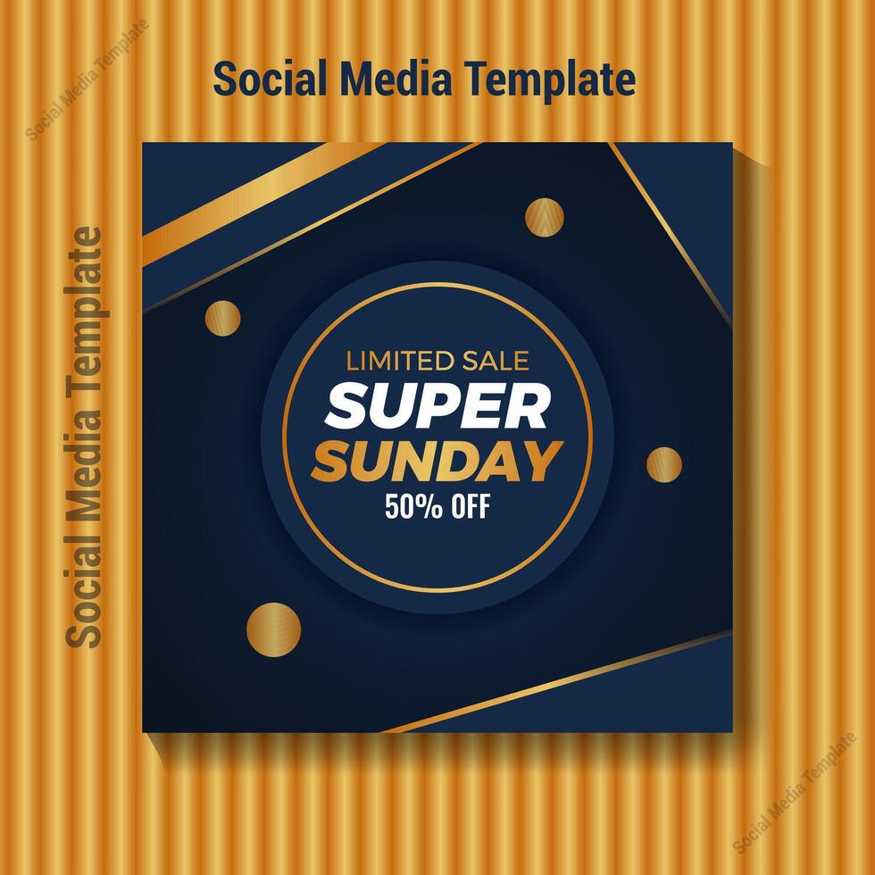 Super sunday sale offer with social media post templates vector