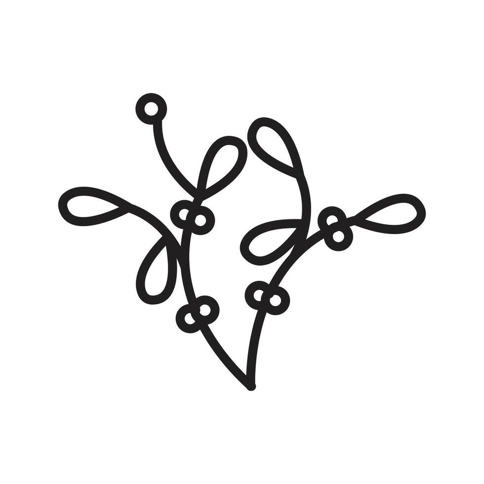 Festive Mistletoe Icon Perfect for Christmas and Holiday Themes vector