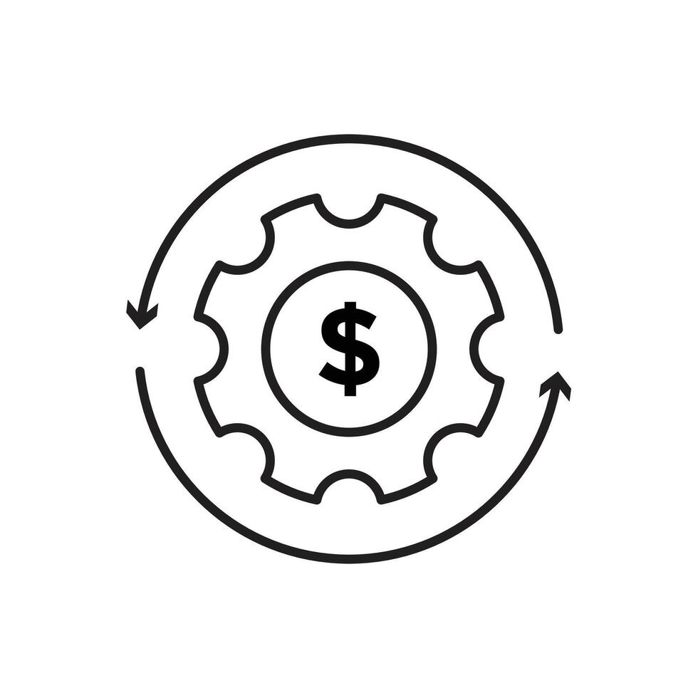 Money Management Icon for Financial Processes, Banking Systems, and Economic Operations vector