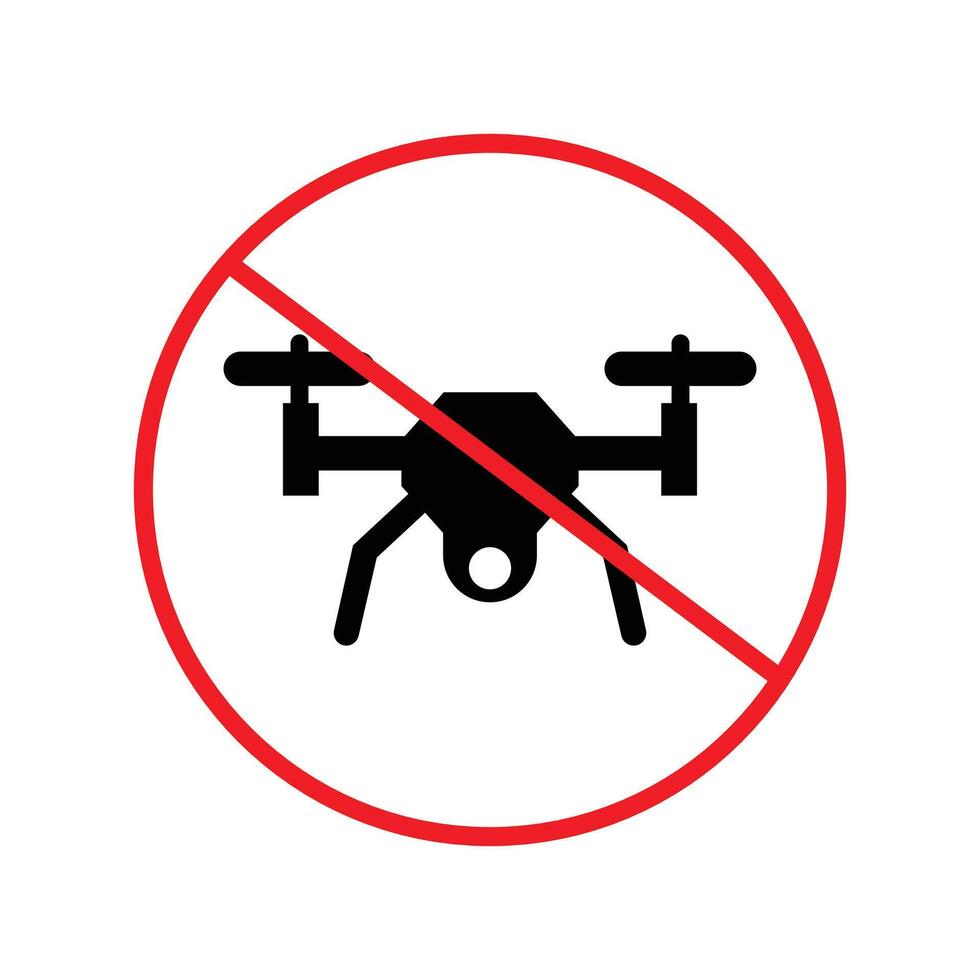 Drone Flying Forbidden Sign Protect Privacy and Safety in Restricted Airspace vector